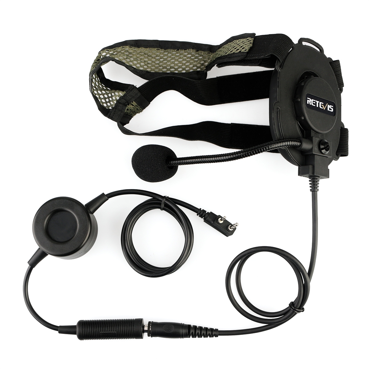 RETEVIS EH060K 2 Pin PPT Waterproof Tactical Military Headphone Microphone - Shopkiz.com