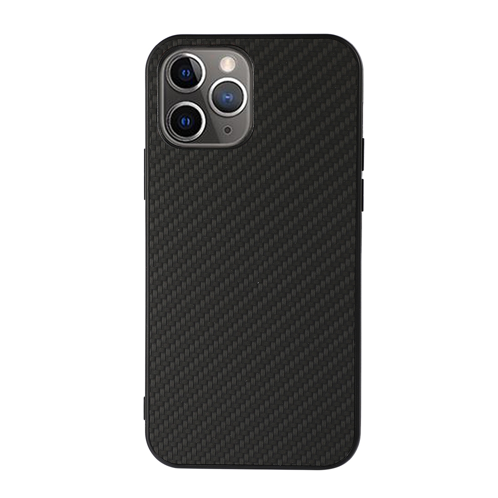 For iPhone 11 Pro Max Carbon Fiber Skin PU + PC + TPU Shockprof Protective Case (Black) - Shopkiz.com