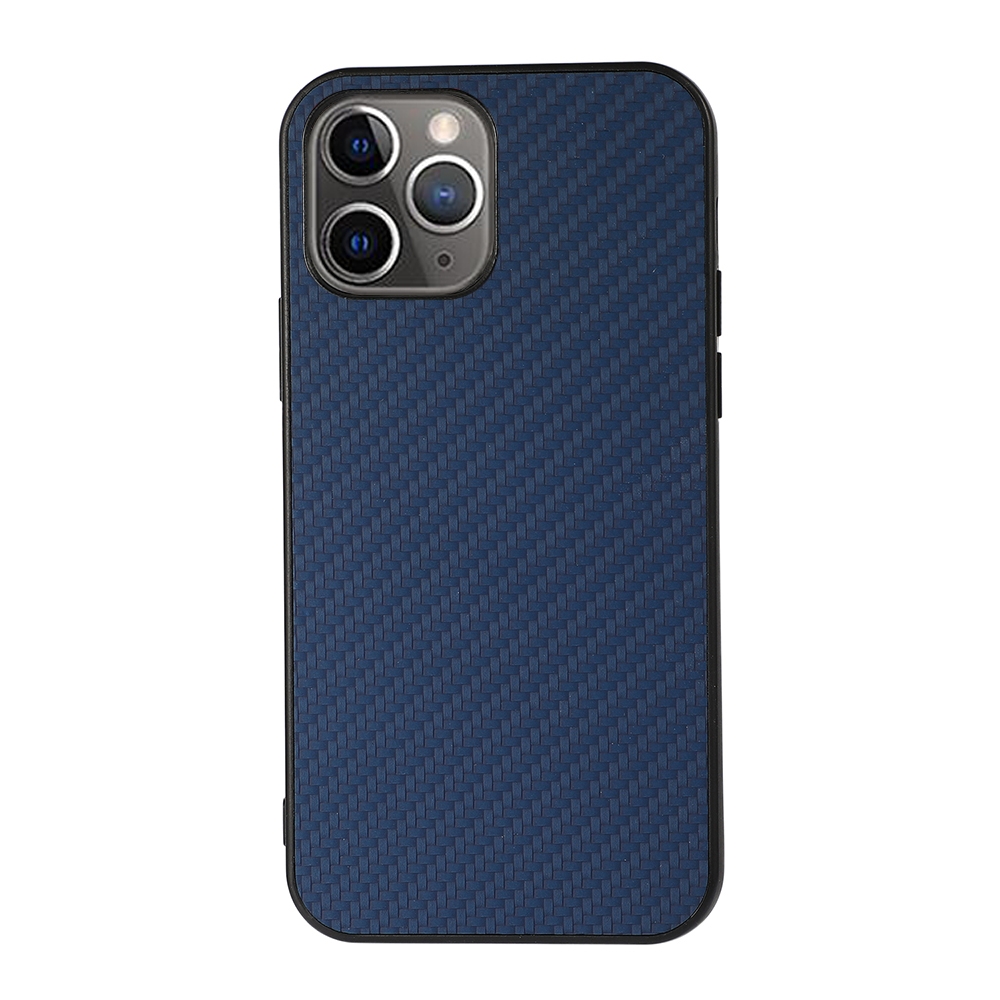 For iPhone 11 Pro Max Carbon Fiber Skin PU + PC + TPU Shockprof Protective Case (Blue) - Shopkiz.com