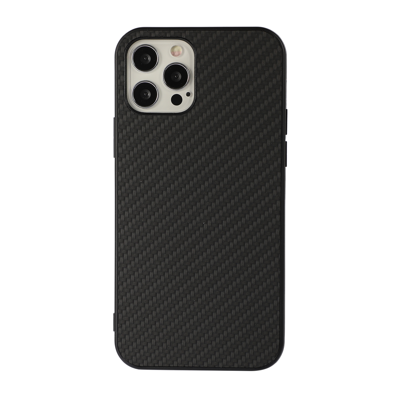 For iPhone 12 Pro Carbon Fiber Skin PU + PC + TPU Shockprof Protective Case(Black) - Shopkiz.com