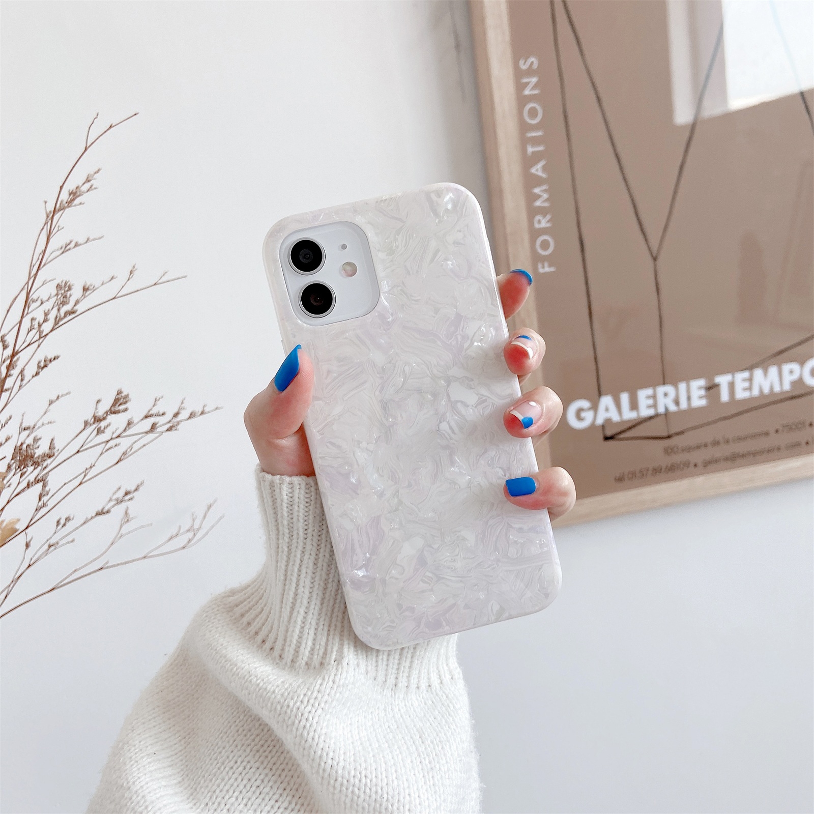 For iPhone 12 / 12 Pro Shell Texture IMD Half-coverage TPU Protective Case(White) - Shopkiz.com