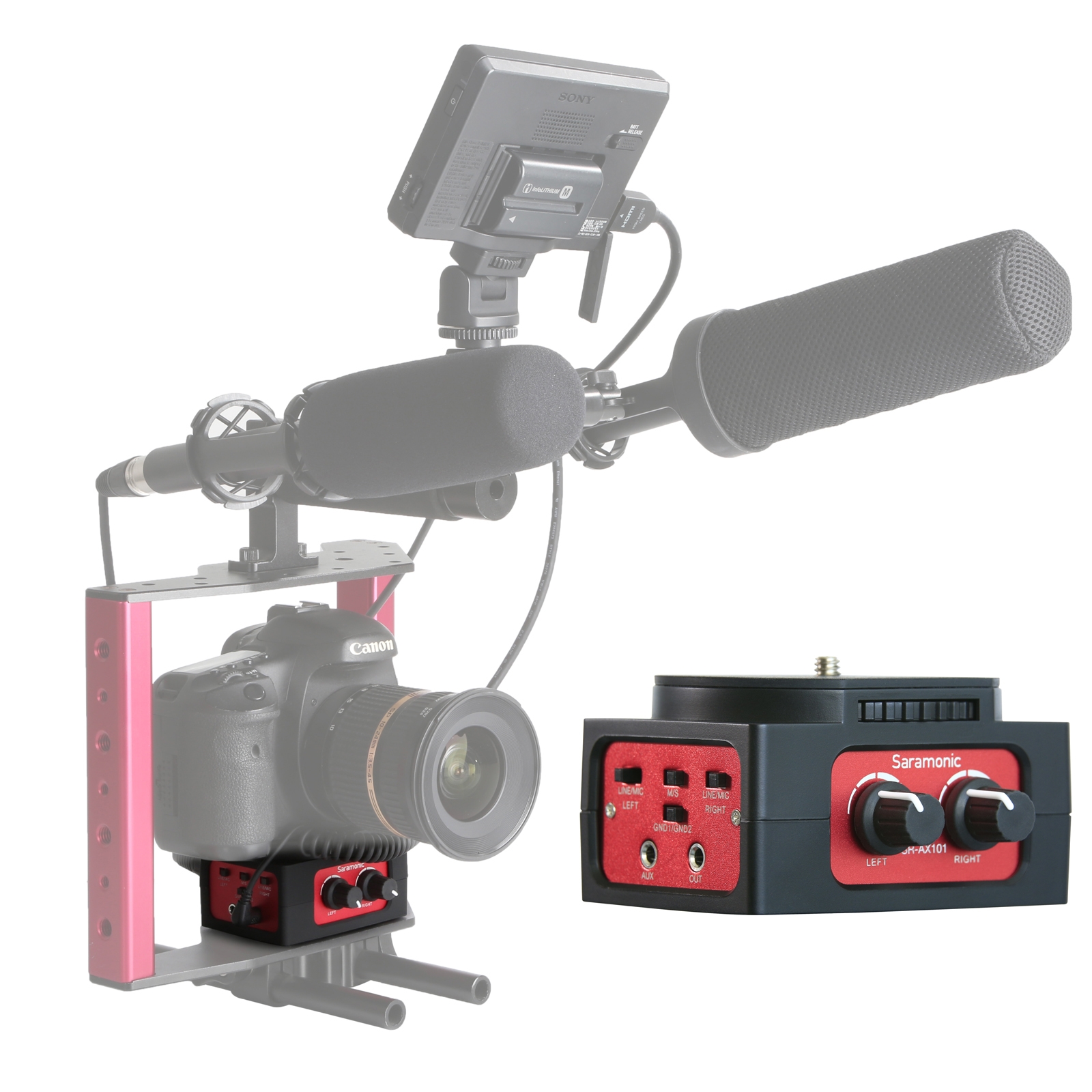Saramonic SR-AX101 XLR Interface Dual Channel Audio Mixer Adapter - Shopkiz.com