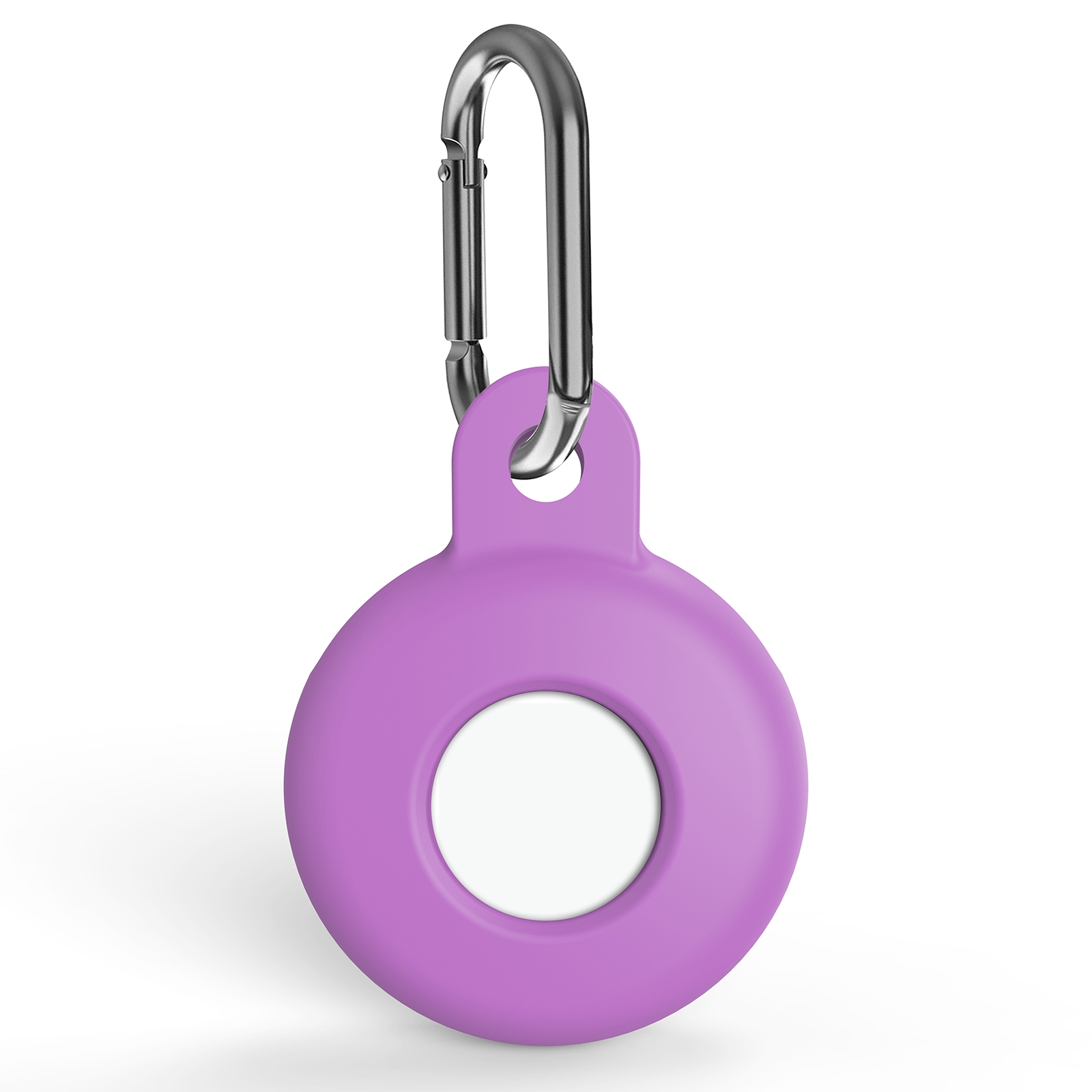 Anti-scratch Silicone Shockproof Protective Cover Case with Carabiner For AirTag 2nd Gen / AirTag 1st Gen(Purple) - Shopkiz.com