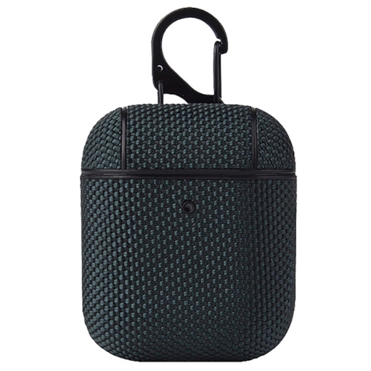 Business Cloth Earphone Protective Case with Hook For AirPods 1 / 2(Dark Green) - Shopkiz.com