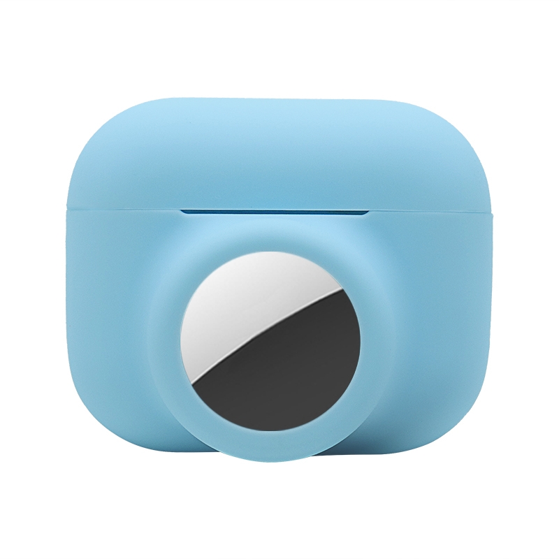 2 in 1 Shockproof Full Coverage Silicone Protective Case For AirPods Pro / AirTag 2nd Gen / AirTag 1st Gen(Blue) - Shopkiz.com
