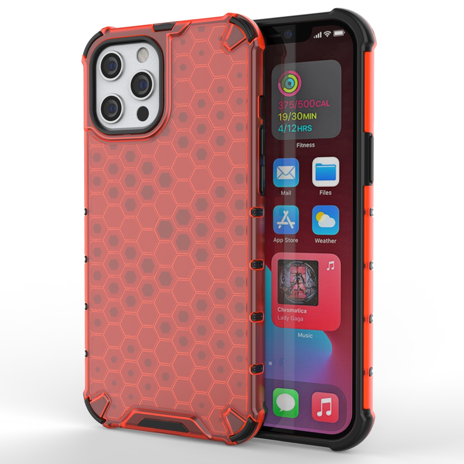 For iPhone 13 Shockproof Honeycomb PC + TPU Protective Case(Red) - Shopkiz.com