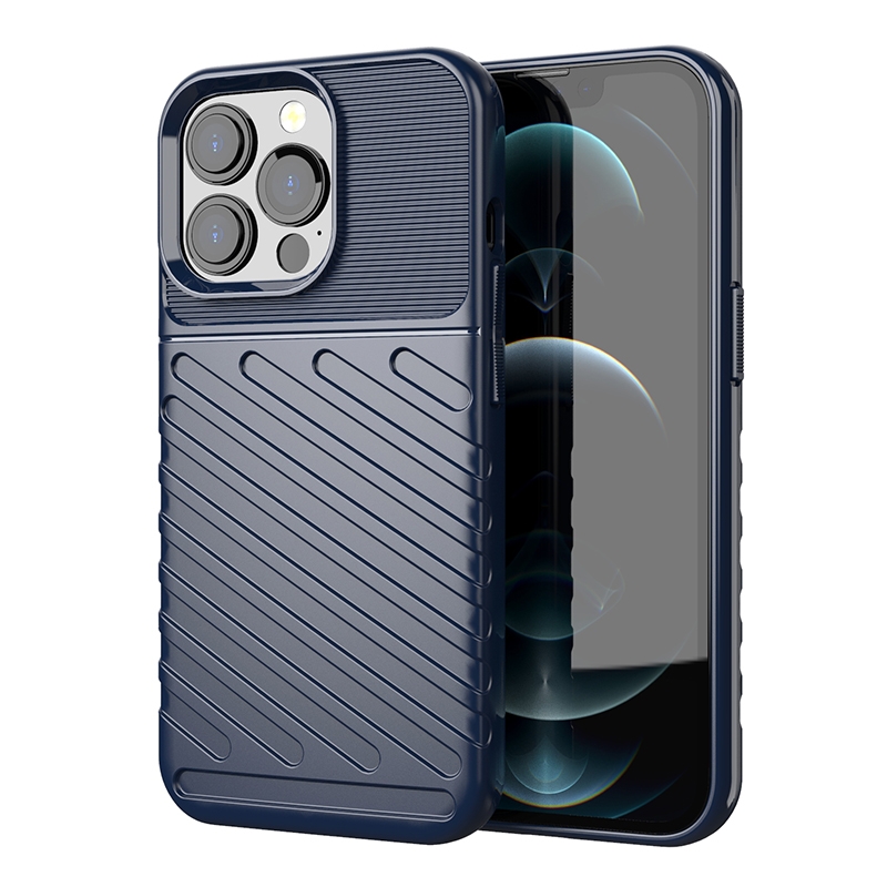 For iPhone 13 Pro Max Thunderbolt Shockproof TPU Soft Case (Blue) - Shopkiz.com
