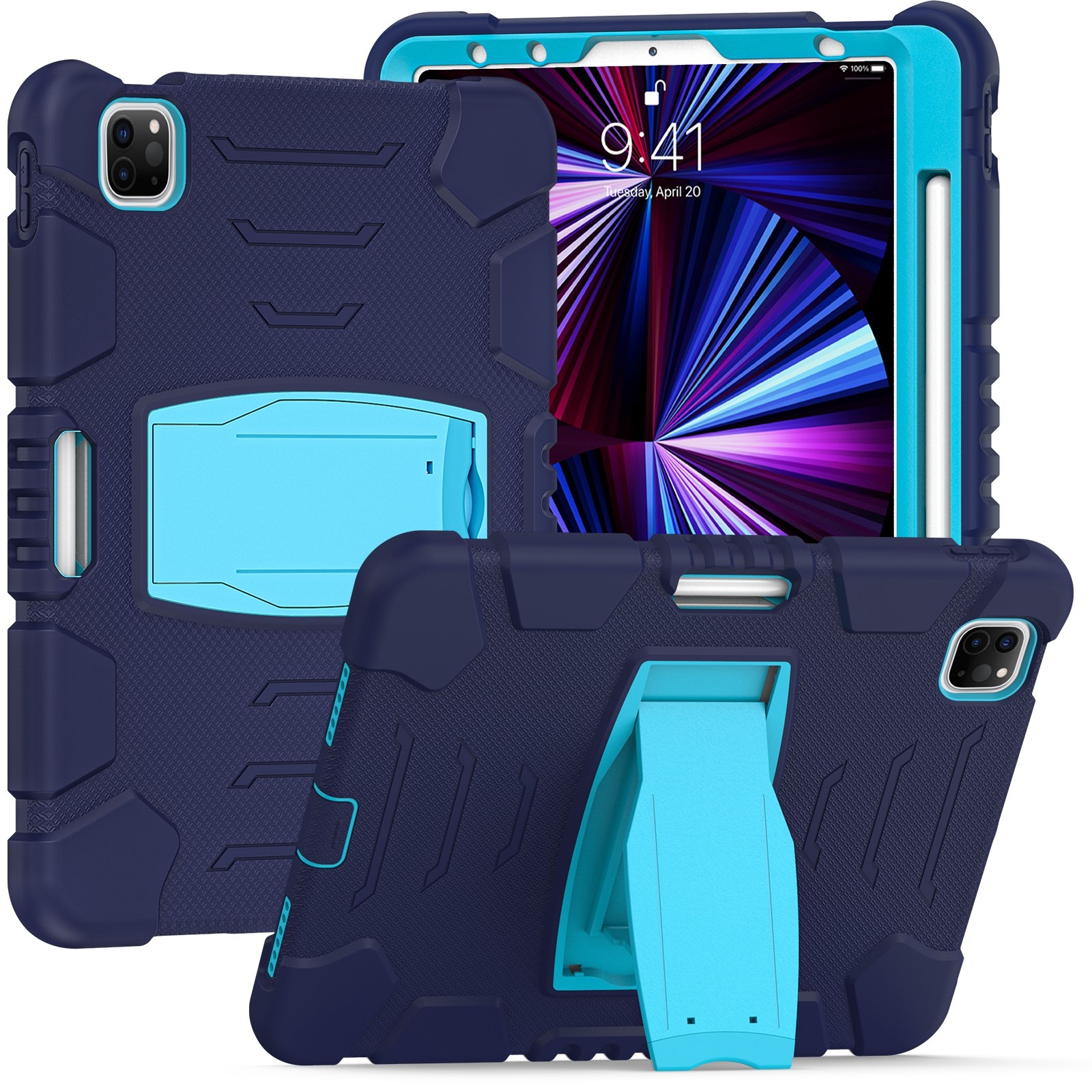 For iPad Pro 11 2022 / 2021 / 2020 / 2018 3-Layer Protection Screen Frame + PC + Silicone Shockproof Combination Tablet Case with