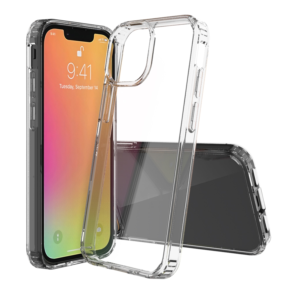 For iPhone 13 mini Shockproof Scratchproof TPU + Acrylic Protective Case (Grey) - Shopkiz.com