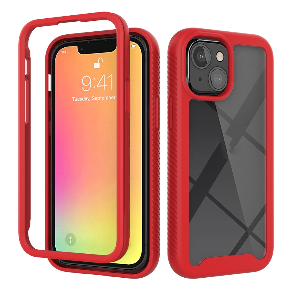 For iPhone 13 mini Starry Sky Solid Color Series Shockproof PC + TPU Protective Case (Red) - Shopkiz.com