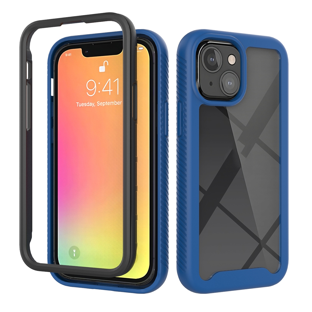 For iPhone 13 mini Starry Sky Solid Color Series Shockproof PC + TPU Protective Case (Dark Blue) - Shopkiz.com