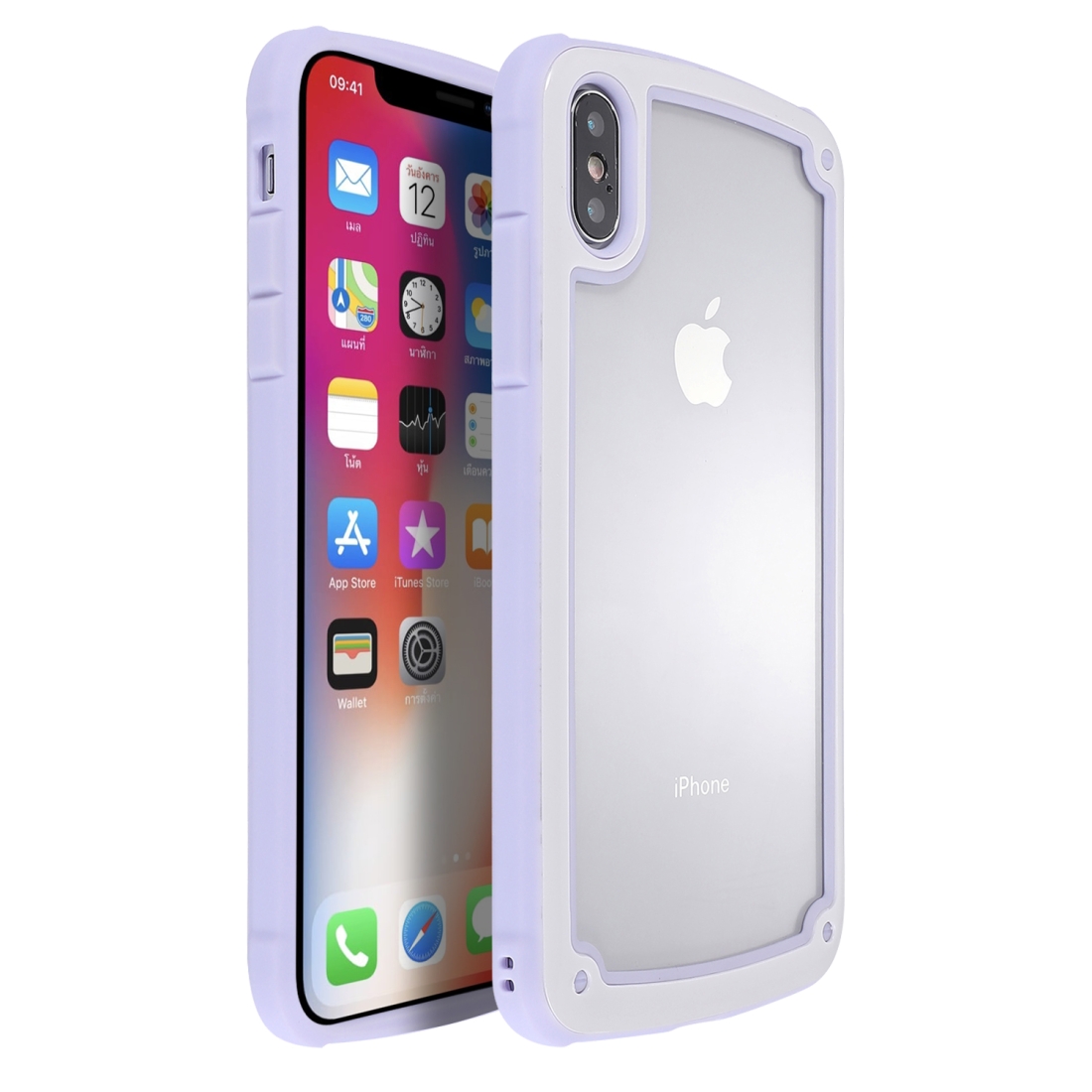 For iPhone XR Candy-Colored TPU Transparent Shockproof Case(Purple) - Shopkiz.com