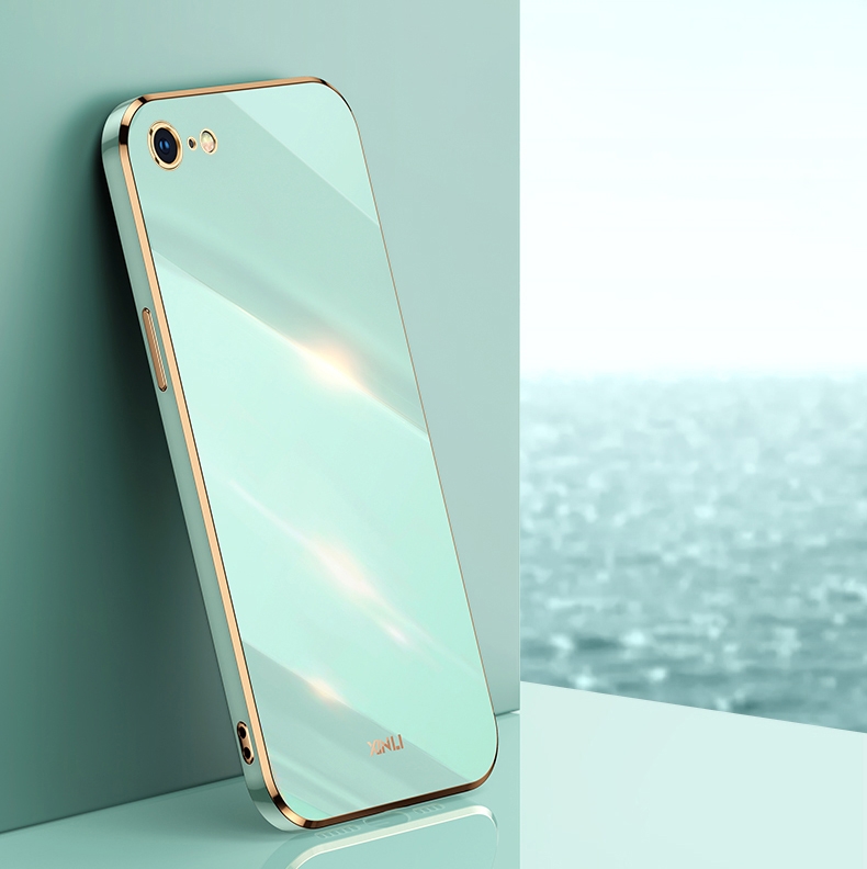XINLI Straight Edge 6D Electroplate TPU Phone Case For iPhone 6 Plus / 6s Plus(Mint Green) - Shopkiz.com