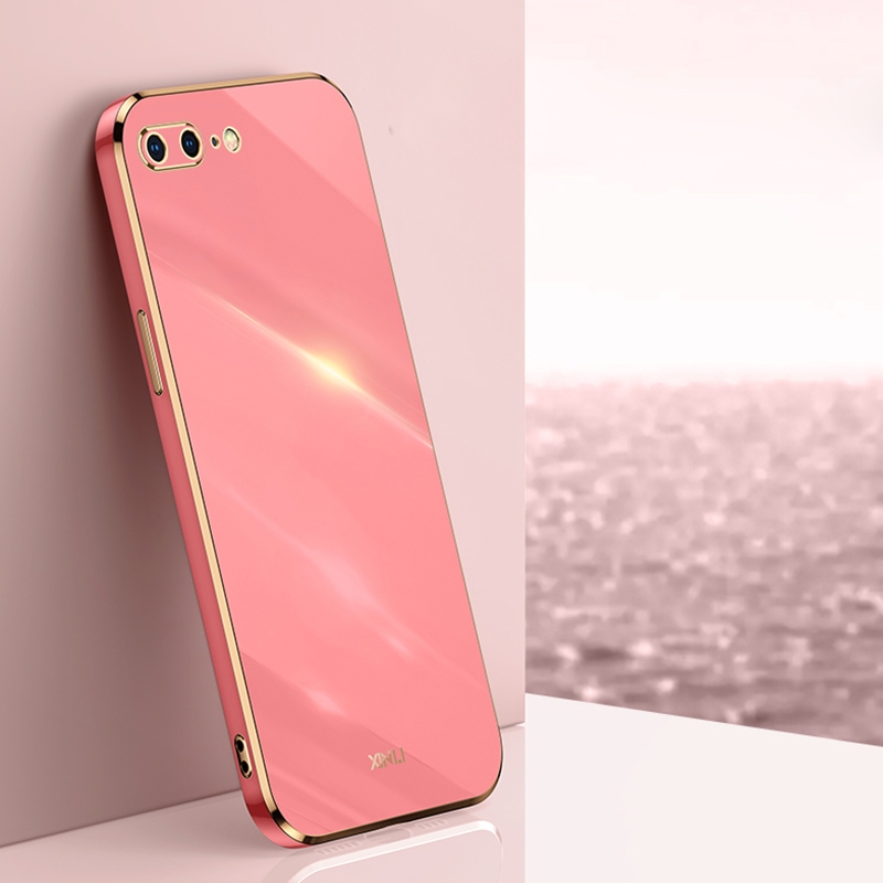 XINLI Straight Edge 6D Electroplate TPU Phone Case For iPhone 8 Plus / 7 Plus(Hawthorn Red) - Shopkiz.com