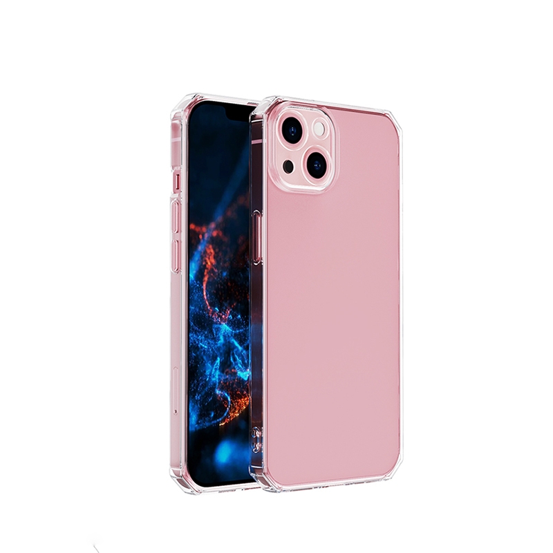 For iPhone 13 Straight Side Octagonal Transparent Shockproof TPU Protective Case - Shopkiz.com