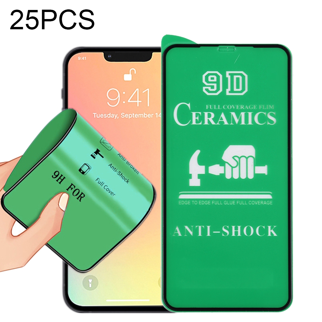 25 PCS 9D Full Screen Full Glue Ceramic Film For iPhone 13 mini - Shopkiz.com