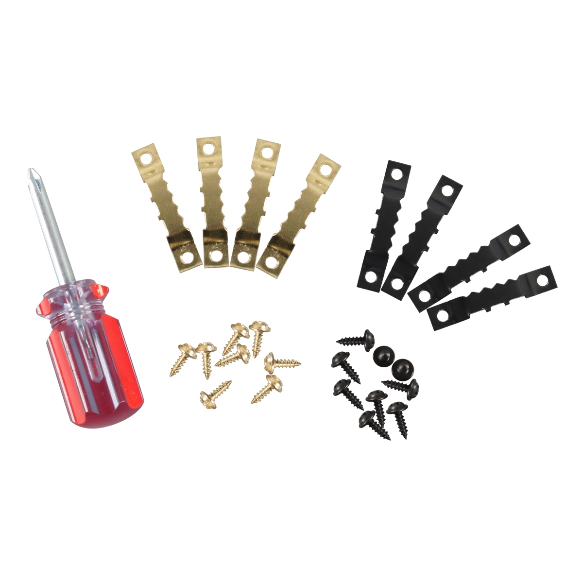 A6303 600 in 1 RV High-bow Double-sided Serrated Hanger Hooks with Self-tapping Screws + Screwdriver(Gold + Black) - Shopkiz.com