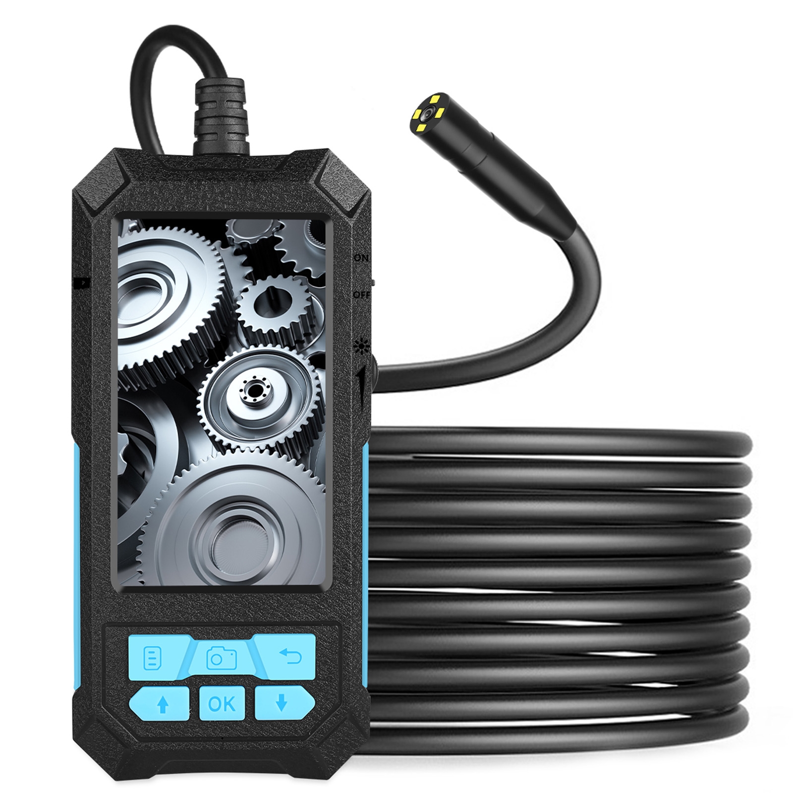 P90 11mm 4.5 inch HD 500W Autofocus Camera Endoscope Portable Waterproof Industrial Pipe Endoscope, Hard Cable Length: 10m - Shopkiz.com