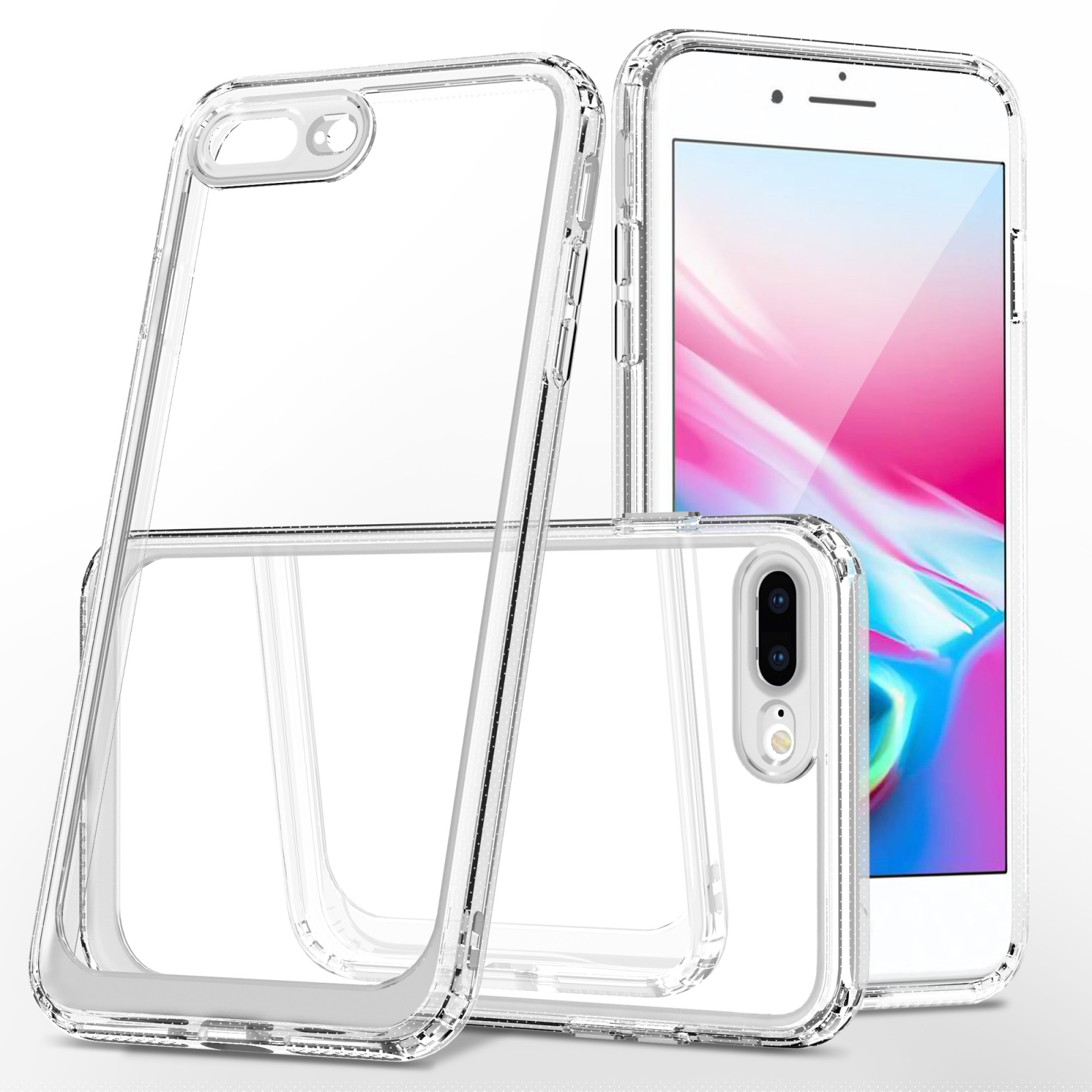 Crystal Clear Shockproof PC + TPU Protective Case For iPhone 8 Plus / 7 Plus(Transparent) - Shopkiz.com