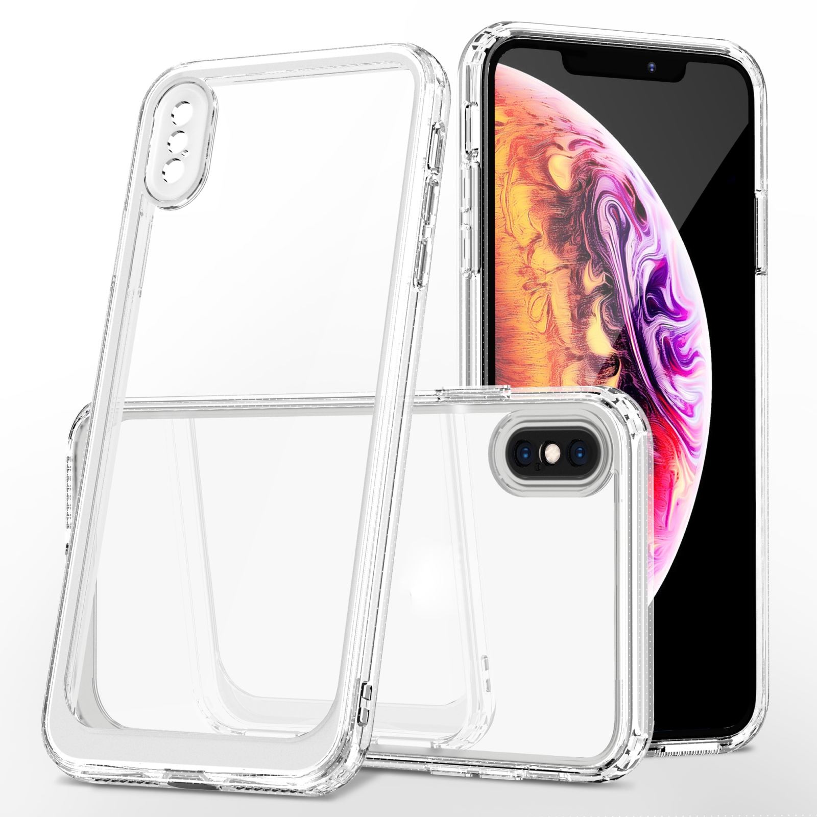 For iPhone XS Max Crystal Clear Shockproof PC + TPU Protective Case(Transparent) - Shopkiz.com