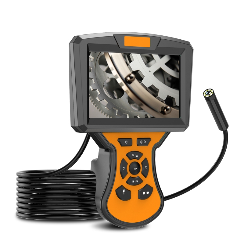 M50 1080P 8mm Single Lens HD Industrial Digital Endoscope with 5.0 inch IPS Screen, Cable Length:10m Hard Cable(Orange) - Shopkiz.com