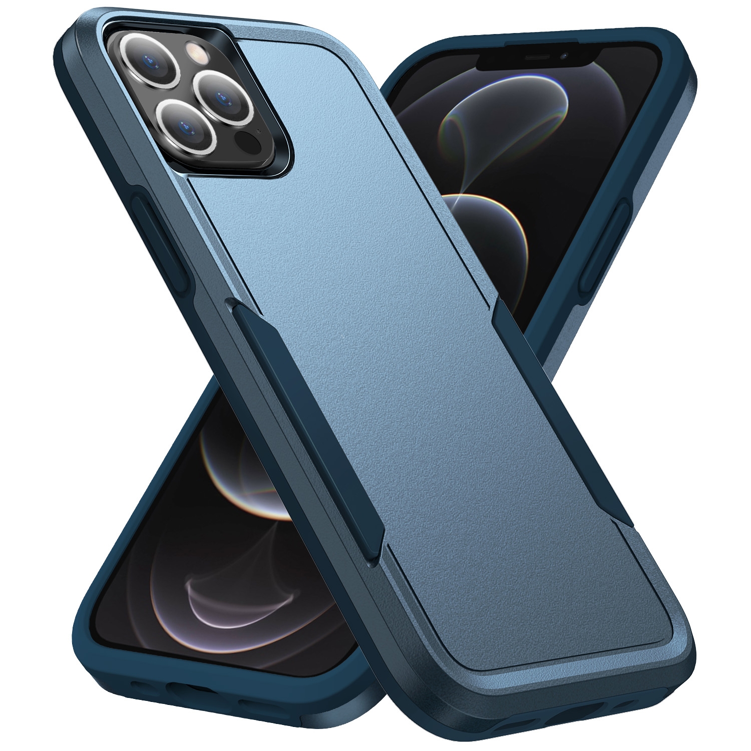For iPhone 12 Pro Max Pioneer Armor Heavy Duty Shockproof Phone Case(Blue) - Shopkiz.com