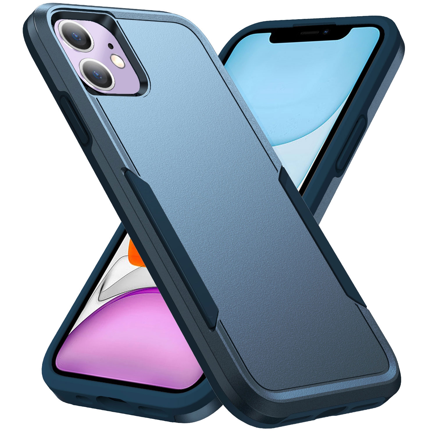For iPhone 11 Pioneer Armor Heavy Duty Shockproof Phone Case (Blue) - Shopkiz.com