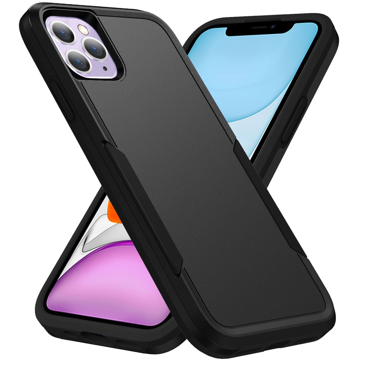 For iPhone 11 Pro Pioneer Armor Heavy Duty Shockproof Phone Case (Black) - Shopkiz.com