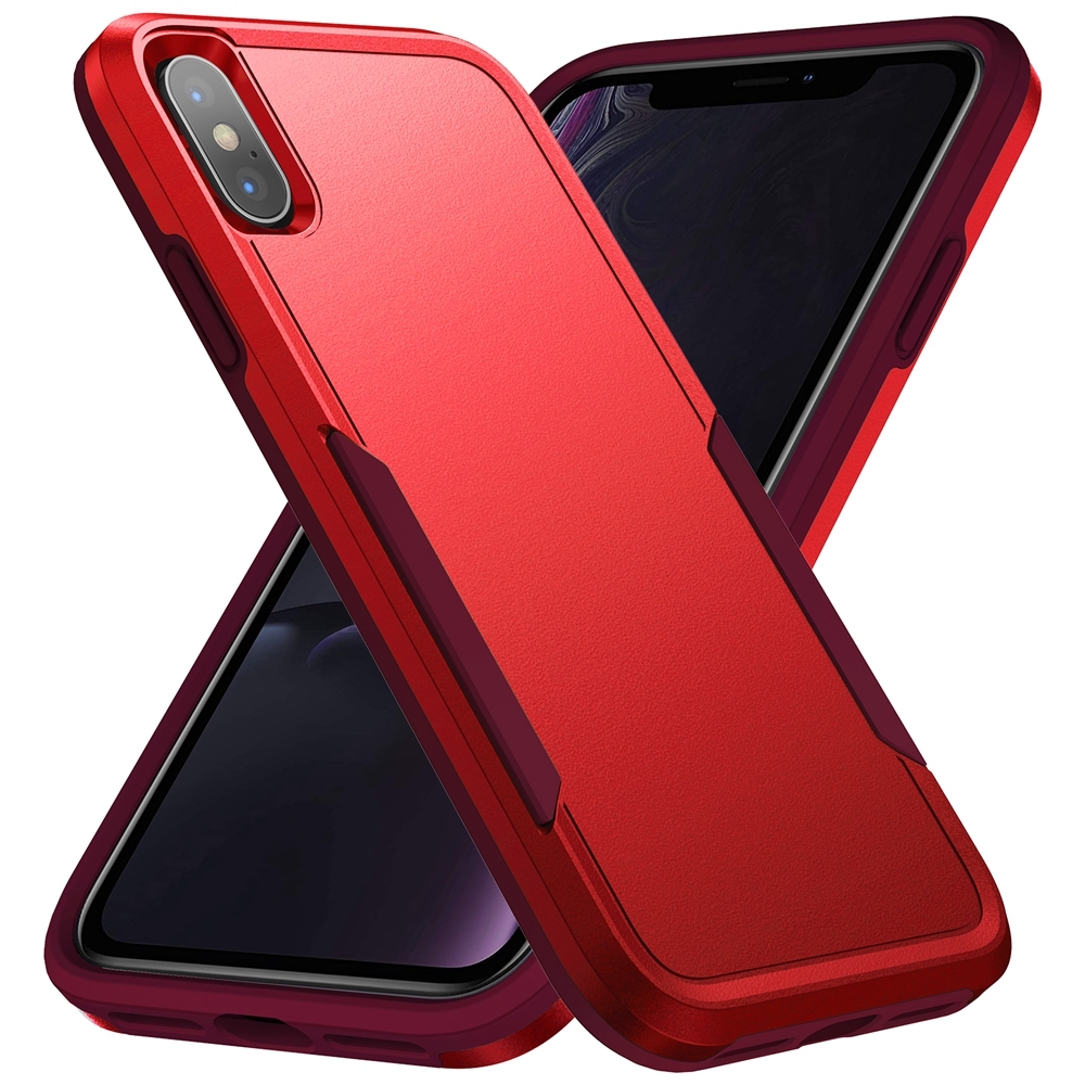 For iPhone XS Max Pioneer Armor Heavy Duty Shockproof Phone Case(Red) - Shopkiz.com
