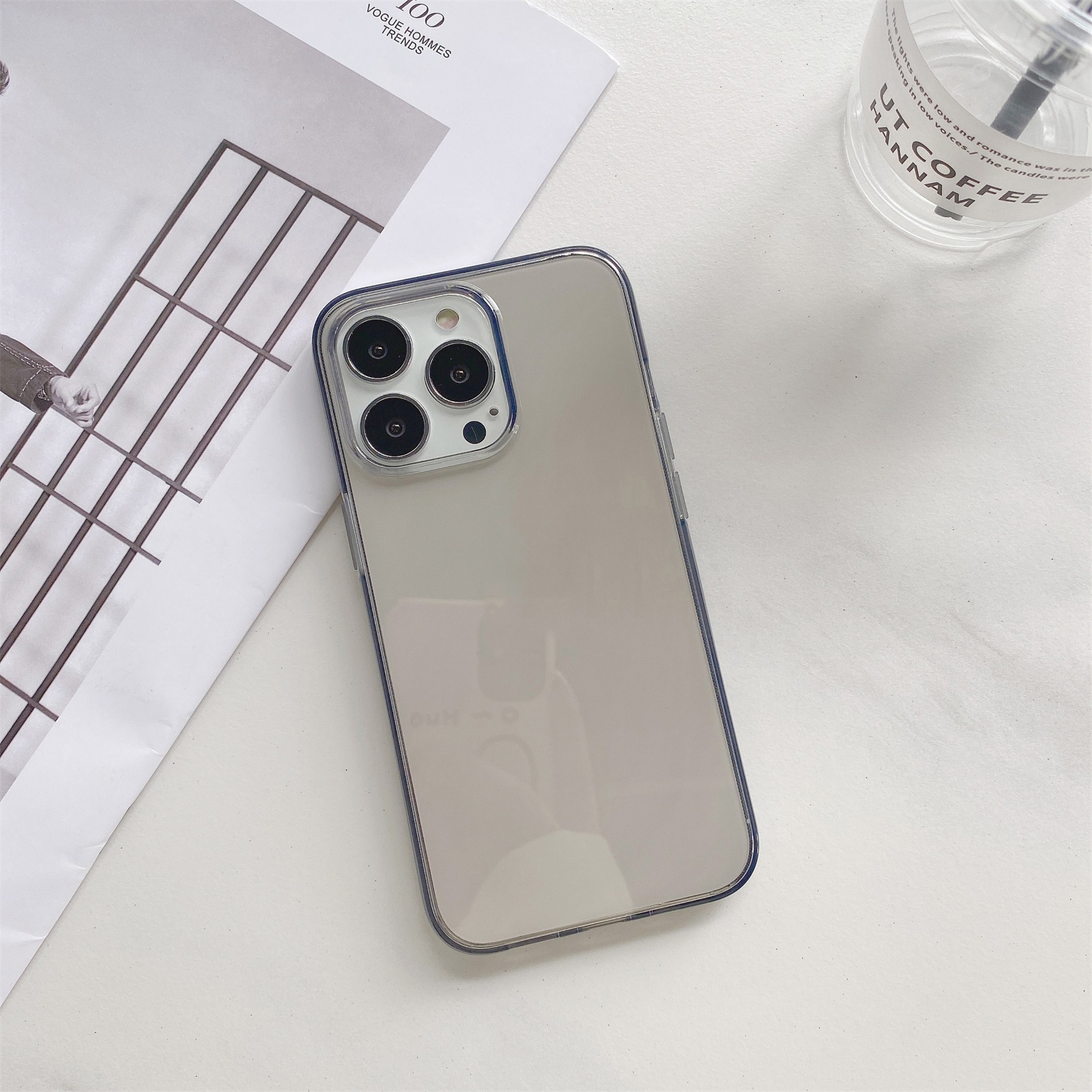 For iPhone 13 Transparency TPU Shockproof Protective Case(Black) - Shopkiz.com