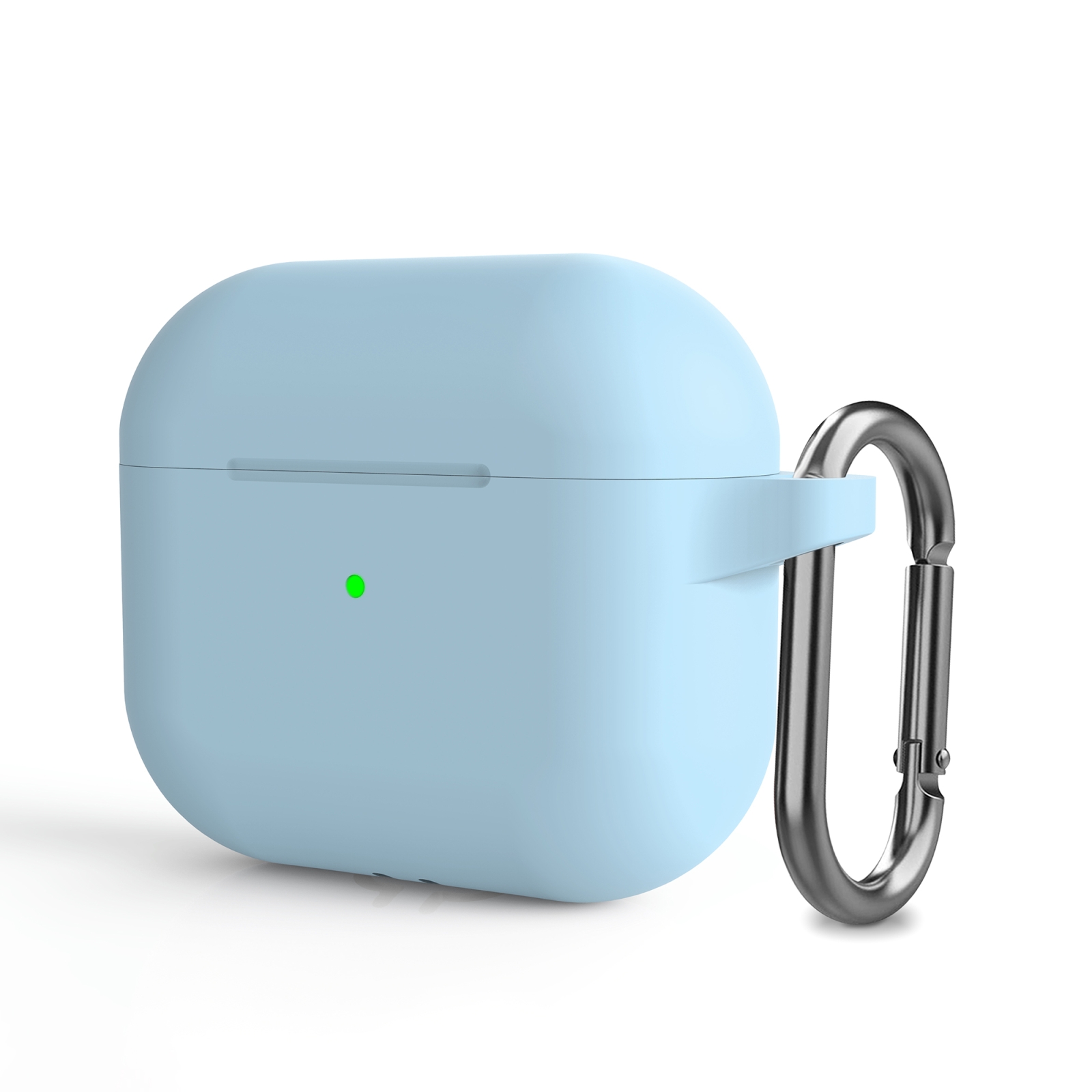 Silicone Thickening Wireless Earphone Protective Case with Hook For AirPods 3(Light Blue) - Shopkiz.com
