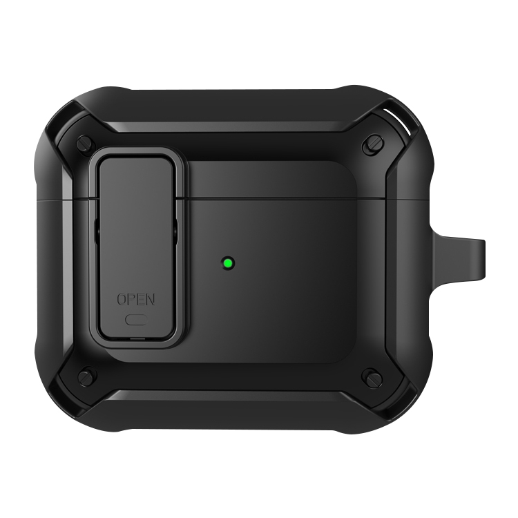Wireless Earphones Shockproof Bumblebee Silicone Protective Case with Switch & Hook For AirPods 3(Black) - Shopkiz.com