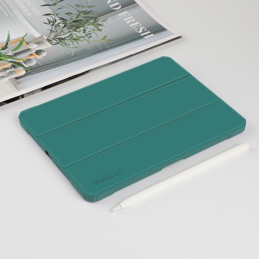 For iPad mini 6 / mini 2024 Mutural Pinyue Series Horizontal Flip Tablet Case with Holder & Pen Slot & Sleep / Wake-up Function(Dark Green) -