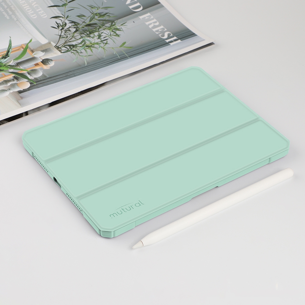 For iPad mini 6 / mini 2024 Mutural Pinyue Series Horizontal Flip Tablet Case with Holder & Pen Slot & Sleep / Wake-up Function(Mint Green) -