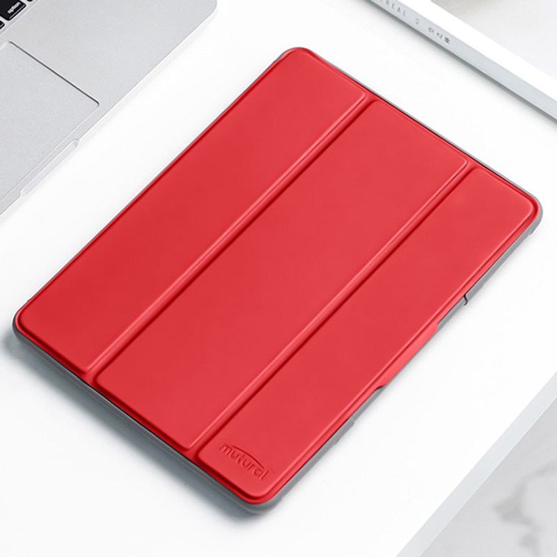 For iPad mini 6 / mini 2024 Mutural Horizontal Flip Tablet Case with Holder & Pen Slot(Red) - Shopkiz.com