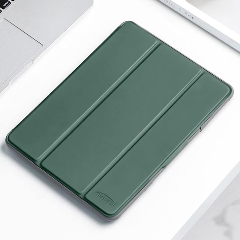 For iPad mini 6 / mini 2024 Mutural Horizontal Flip Tablet Case with Holder & Pen Slot(Dark Green) - Shopkiz.com