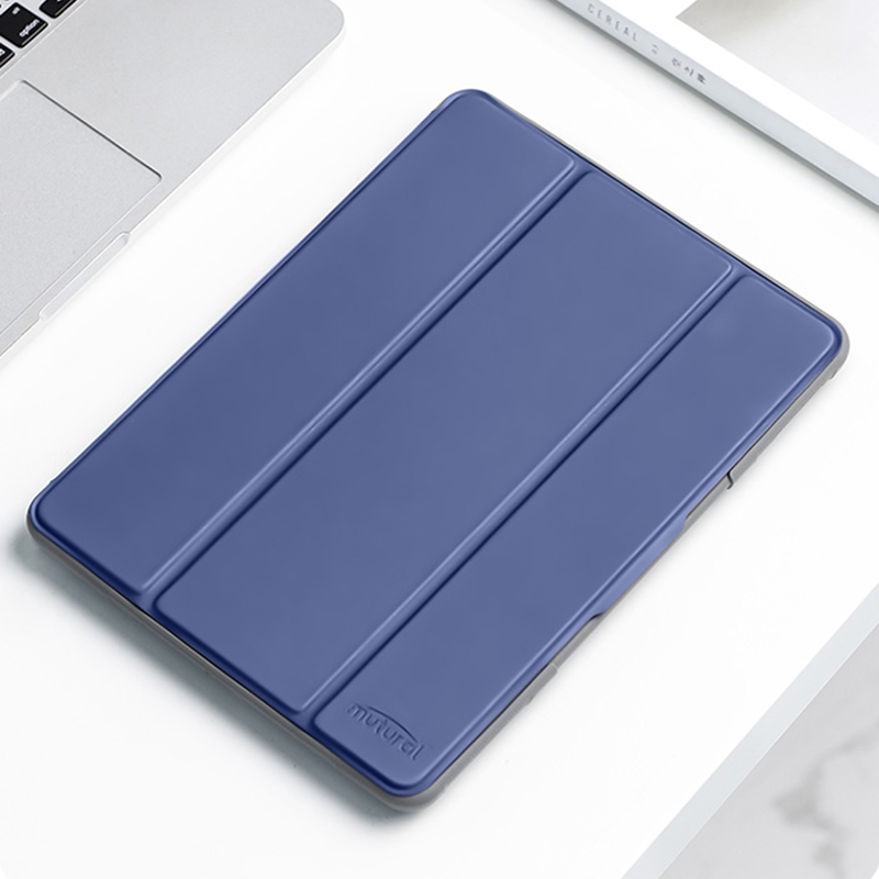 For iPad mini 6 / mini 2024 Mutural Horizontal Flip Tablet Case with Holder & Pen Slot(Dark Blue) - Shopkiz.com