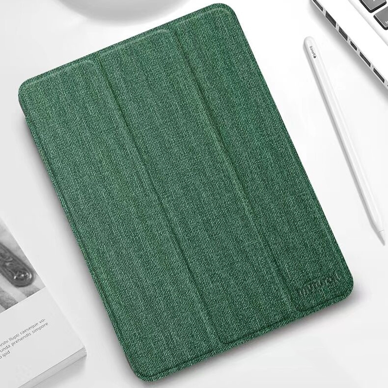 For iPad mini 6 / mini 2024 Mutural YASHI Series Cloth Pattern Texture Horizontal Flip Tablet Case(Green) - Shopkiz.com