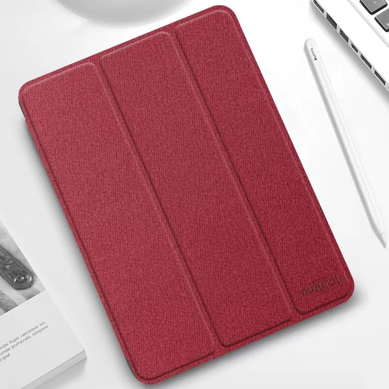 For iPad mini 6 / mini 2024 Mutural YASHI Series Cloth Pattern Texture Horizontal Flip Tablet Case(Red) - Shopkiz.com
