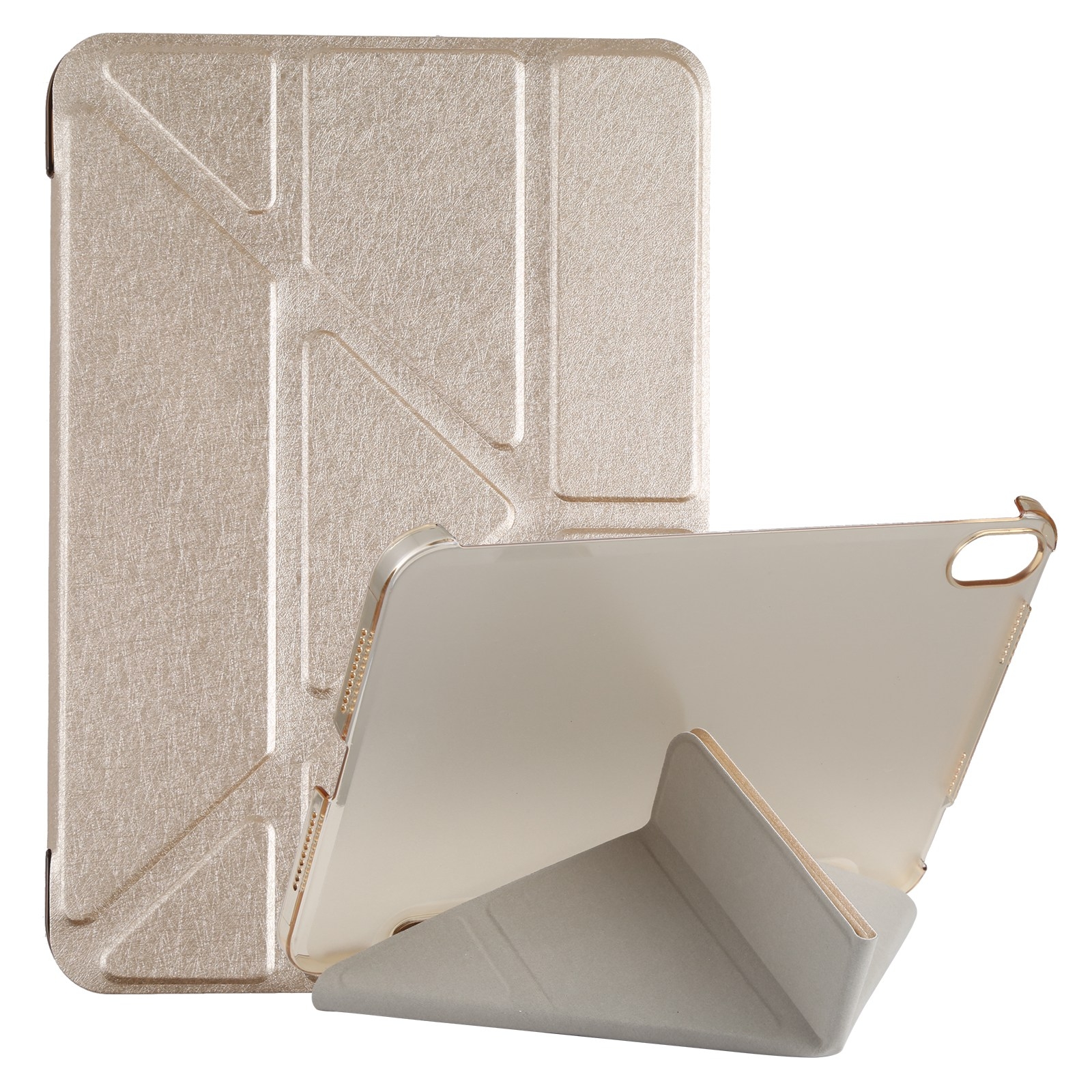 For iPad mini 2024 / mini 6 Silk Texture Horizontal Deformation Flip Tablet Leather Case with Holder(Gold) - Shopkiz.com