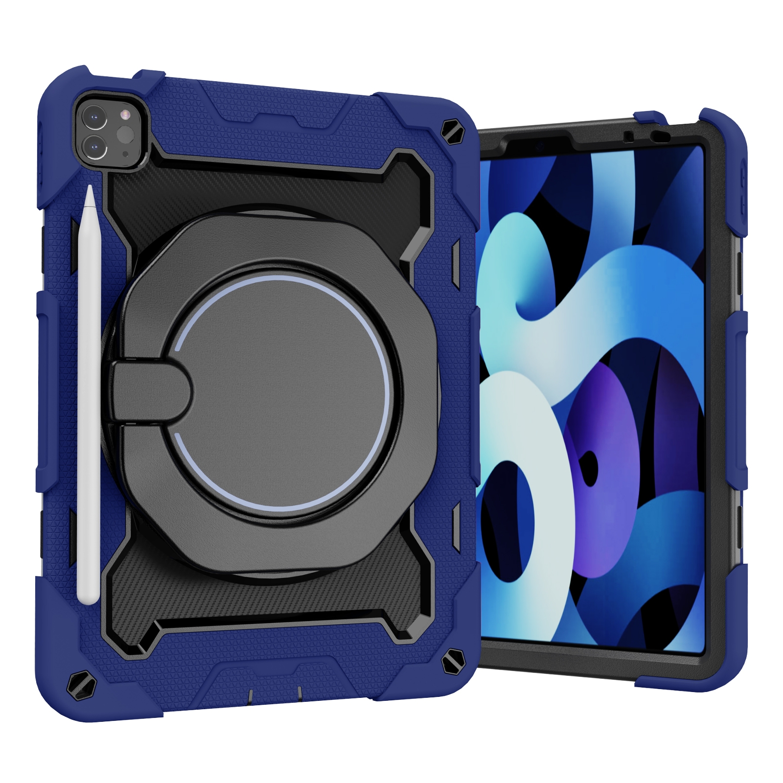 Armor Contrast Color Silicone + PC Tablet Case For iPad Pro 11 2022 / 2021 / 2020 / 2018 / Air 2020 10.9 (Navy Blue) - Shopkiz.com