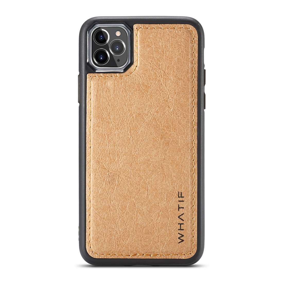 For iPhone 11 Pro Max WHATIF Kraft Paper TPU + PC Full Coverage Protective Case(Brown) - Shopkiz.com