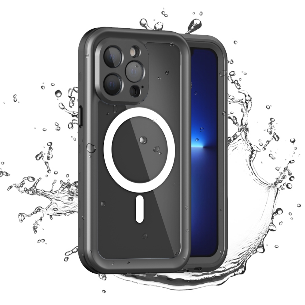For iPhone 13 PC + TPU + PET Shockproof Magsafe Waterproof Phone Case(Black) - Shopkiz.com