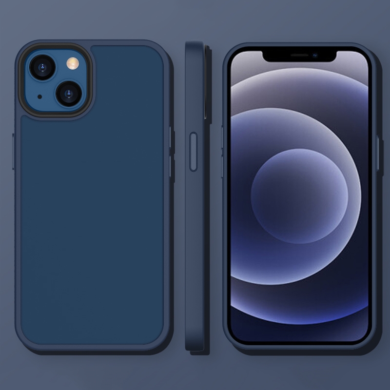For iPhone 13 Translucent Frosted Shockproof Phone Case(Blue) - Shopkiz.com