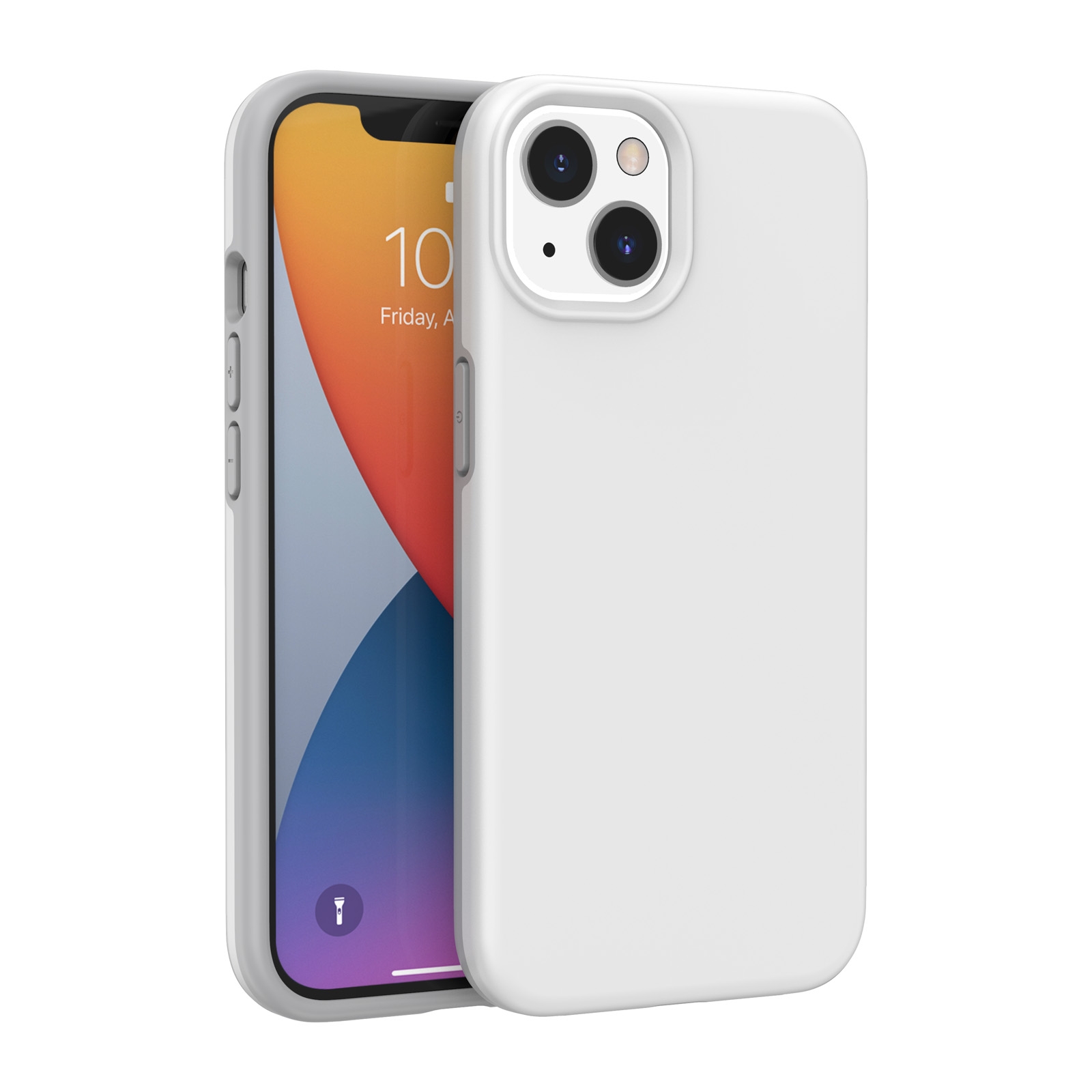 For iPhone 13 mini Rubber Oil Surface Phone Case (White) - Shopkiz.com