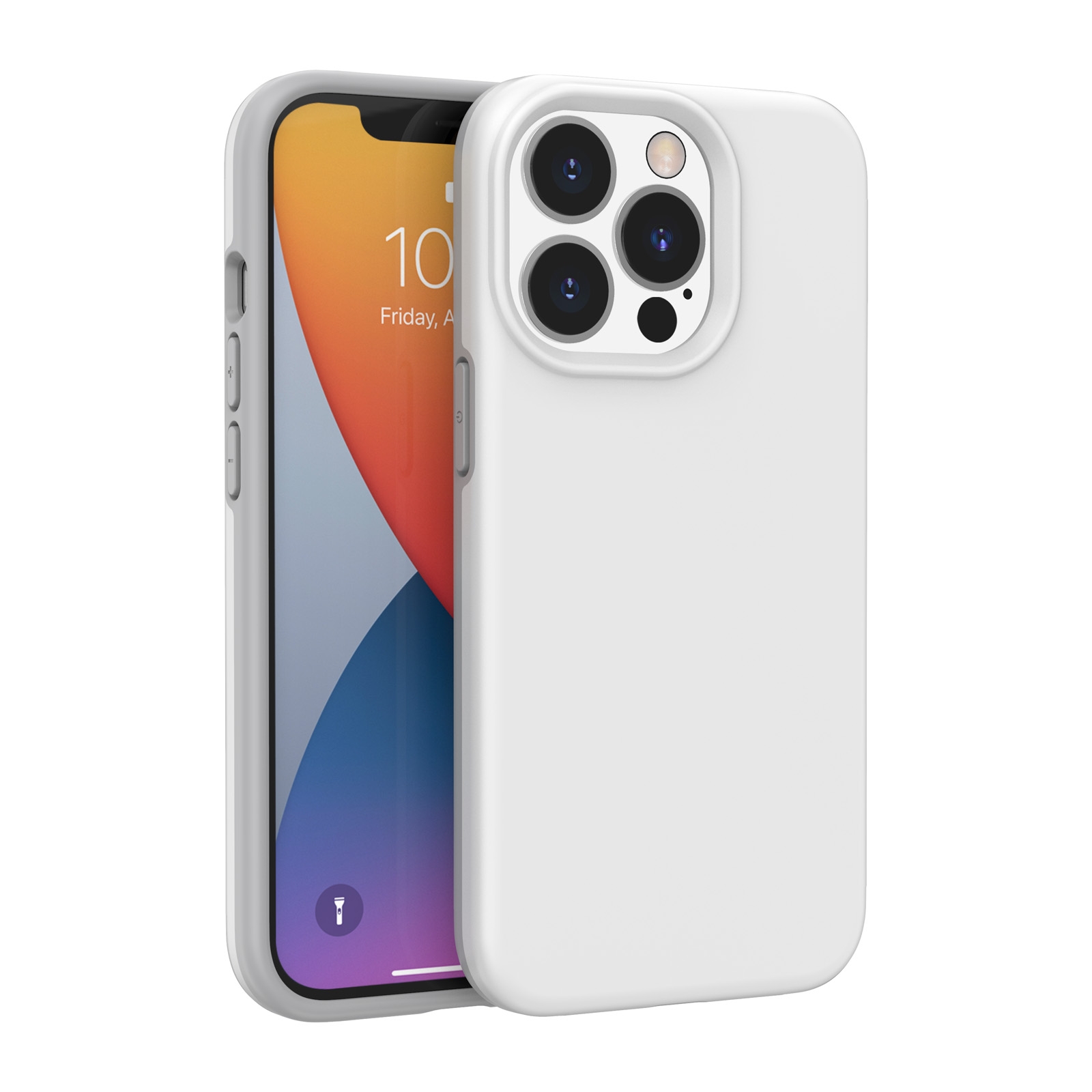 For iPhone 13 Pro Rubber Oil Surface Phone Case (White) - Shopkiz.com