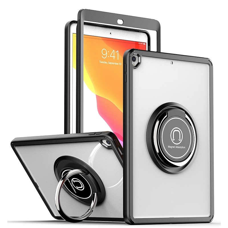 Shadow PC Tablet Case with Ring Holde For iPad 10.2 / 10.5 2019 / 2020(Black) - Shopkiz.com