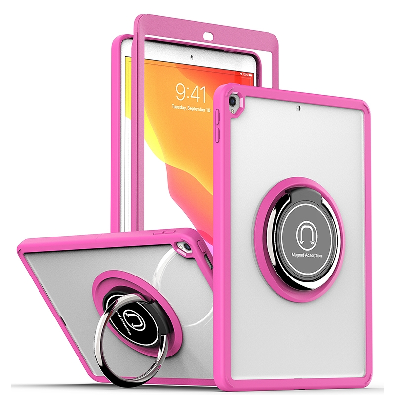 Shadow PC Tablet Case with Ring Holde For iPad 10.2 / 10.5 2019 / 2020(Rose Red) - Shopkiz.com