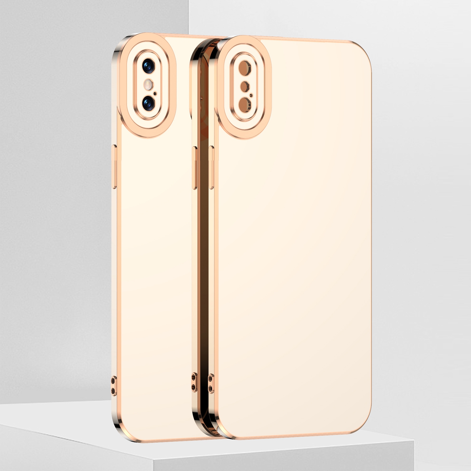 For iPhone XS Max 6D Electroplated TPU Phone Case(White) - Shopkiz.com