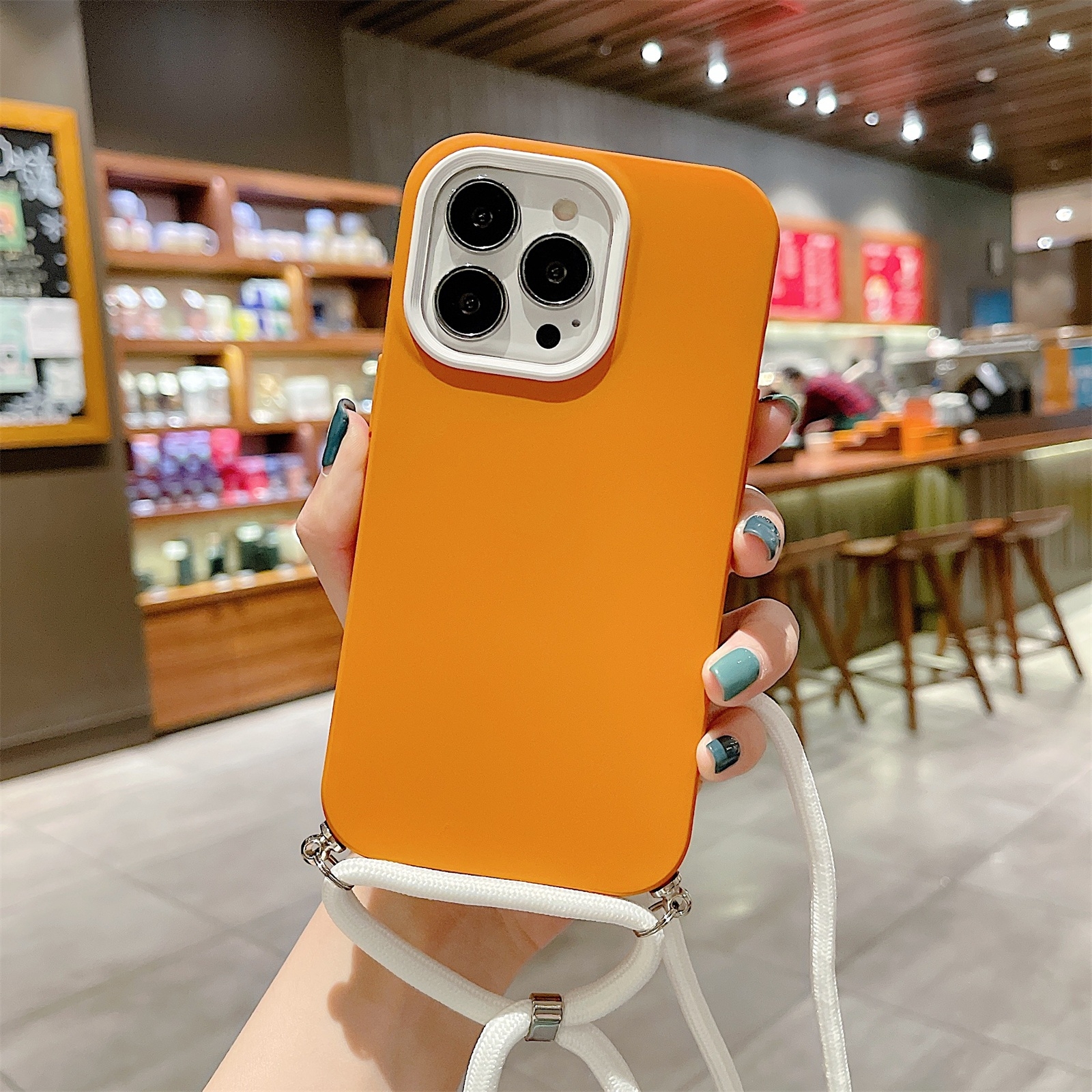 For iPhone 13 mini 3 In 1 PC + TPU Solid Color Phone Case (Orange) - Shopkiz.com